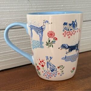 Cath Kidston Blue Floral Dogs Stoneware 12.5FL OZ Coffee Tea Mug NEW